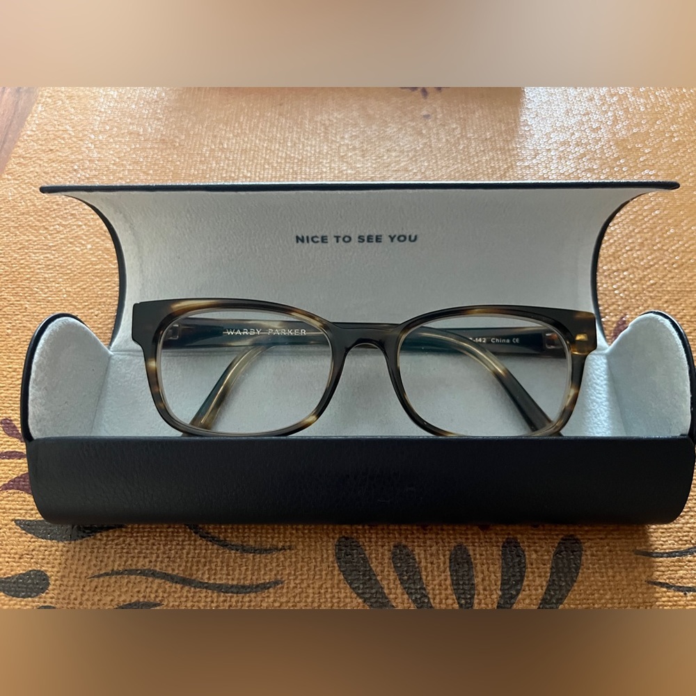 Warby Parker prescription eyeglasses frames, tortoise.
